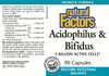 Natural Factors  Acidophilus  Bifidus Promotes WellBeing  Digestive Health 90 Capsules