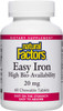 Natural Factors Easy Iron Chewable Gentle Supplement for Energy and Metabolism Support Vegan Tropical Fruit Flavor 60 tablets 60 servings