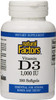 Natural Factors  Vitamin D3 1000 IU Supports Healthy Bones 180 Soft Gels Natural Factors  Vitamin D3 1000 IU Supports Healthy Bones 180 Soft Gels