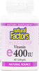 Natural Factors Clear Base Vitamin E 400 IU Antioxidant Support for Cardiovascular and General Health 60 softgels 60 servings