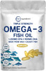 Triple Strength Omega 3 Fish Oil Supplements Fish Oil Burpless EntericCoated Technology 3000mg Per Serving 200 Softgels EPA 1200mg  DHA 900mg Deep Ocean Fish Wild Caught from Norwegian Sea