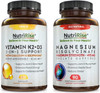 Vitamin K2  D3 5000 IU  Magnesium Glycinate Best Immune  Weight Management Support Bundle  GlutenFree Vitamin Supplements for Energy Sleep  Relaxation