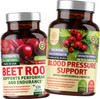 N1N Premium Blood Pressure Support and Organic Beet Root All Natural Supplements to Support Blood Pressure Levels and Improve Energy 2 Pack Bundle
