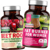 N1N Premium Women Fat Burner and Organic Beet Root Capsules All Natural Supplements to Support Energy Levels Performance and Weight Management 2 Pack Bundle