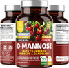 N1N Premium D Mannose with Cranberry and Hibiscus Max Strength 1350mg Naturally Supports Urinary Tract Health Flush Impurities and Bladder Health 120 Veg Caps