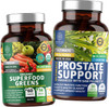 N1N Premium Prostate Support and Superfood Greens All Natural Supplements to Support Prostate Health Immunity and Energy Levels 2 Pack Bundle