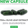 Olive Leaf Extract NonGMO Super Strength 20 Oleuropein  750mg  Vegetarian  Immune Support Cardiovascular Health  Antioxidant Supplement  No Oil  60 Capsules