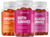 Biotin Collagen and Superfruit Gummies Bundle for Hair Skin and Nails Growth Ultimate Hair Growth Supplement with 5000mcg Type I and III with Zinc Vitamin E  C and 3000mcg Biotin