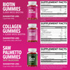 Biotin Collagen And Saw Palmetto Gummies Bundle For Ultimate Hair Growth Supplement To Assist Reversal Of Balding  Hair Thinning