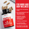 Focus Mushroom Supplement Complex by GoBiotix  Lions Mane Cordyceps Reishi Chaga Maitake  More  Adaptogen Nootropic Brain Booster Pills for Memory Clarity Energy Immune Support 90 Capsules