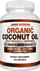 Organic Coconut Oil 2000mg  100 Extra Virgin Cold Pressed for Weight Support Skin Hair Nails  120 Softgel Capsules  Arazo Nutrition