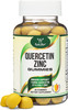 Quercetin Gummies with Zinc 100mg of Quercetin and 91 Daily Zinc per Serving 60 Mango Flavored Chewable Immune Support Gummies for Adults and Kids by Double Wood Supplements