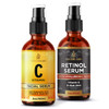 InstaSkincare Renewing and Glow Effect Bundle  Vitamin C Serum 2Oz  Retinol Face Serum 2Oz