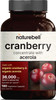 Double Strength Cranberry Pills Made with Organic Wild Cranberry Extract Plus Acerola 25mg 180 Vegan Capsules 36000mg Fresh Cranberries Equivalent Support Urinary Tract Health Sugar