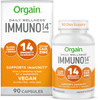 Orgain Immune Support Supplement with Vitamin C D Zinc 14 Plant Based Immunity Ingredients  Elderberry Acerola Cherry and Organic Mushroom Blend  1 Month Supply 90 Capsules