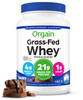 Orgain Grass Fed Whey Protein Powder Creamy Chocolate Fudge  21g of Protein Low Net Carbs Gluten Free Soy Free No Sugar Added Kosher NonGMO 1.82 Lb Packaging May Vary