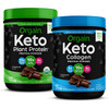 Orgain Keto PlantBased Protein Powder Chocolate Keto Friendly Organic Vegan Gluten Free Organic Prebiotic Fiber 0.97 Pound  Keto Collagen Protein Powder with MCT Oil Chocolate  0.88 Pound