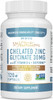 Chelated Zinc Supplements Zinc Glycinate 30 Mg 120 Capsules Highlyabsorbable Traacs Chelated Zinc Bisglycinate Vitamin B6  Bioperine Immune Support Acne  Metabolism Nongmo Glutenfree