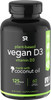 Vegan Vitamin D3 5000iu 125mcg with Coconut Oil  100 PlantBased Vitamin D Supplement for Bone Joint  Immune Support  Carrageenan Free Vegan Certified  NonGMO Verified 60 PlantGels