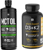 Sports Research Vitamin D3K2 5000Iu 60Ct  Mct Oil C8 C10 C12 32Oz Bundle