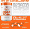 Genius Bcaa Powder with Focus  Energy  Multiuse Natural Vegan Preworkout Bcaas for Mental Clarity and Faster Muscle Recovery Orange 21sv 286g