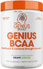 Genius BCAA Powder  Nootropic Amino Acids  Muscle Recovery Drink  Natural Vegan Energy BCAAs for Women  Men Pre Intra  Post Workout  Natural Brain Boost  Focus Supplement Grape Limeade290g