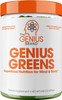 Genius Super Greens Powder Nootropic Supplement Organic Spirulina Powder w/ Lions Mane Kale and Antioxidants  Amazing Green Superfood Juice  Smoothie Mix For Energy Immunity Booster  Vibrance