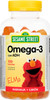 Sesame Street Omega 3 Gummies for Kids 2 88 mg Total Fish Oil per Gummy 4 Month Supply No Fishy Aftertaste Free of Dairy Gelatin Peanut  Gluten Brain  Eye Support 120 Gummies with EPA  DHA