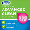 DenTek Triple Clean Advanced Clean Floss Picks  No Break  No Shred Floss  150 Count  Pack of 4