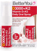 BetterYou Vitamin K2 and Vitamin D Spray Liquid Immune Support Supplement, 1000 IU Strength per Single Spray, 0.4 Fl Ounce (90 Sprays), Peppermint