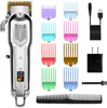 Hatteker Mens Hair Clippers Professional Cordless Hair Beard Trimmer Haircut Grooming Kit Rechargeable Stainless Steel