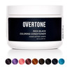 overtone Haircare Color Depositing Conditioner  8 oz Semi Permanent Hair Color Conditioner w/ Shea Butter  Coconut Oil  Black Temporary Cruelty Free Hair Dye for All Hair Types Rich Black