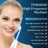 High Frequency Facial Wand - TUMAKOU Portable Handheld Blue High Frequency Facial Machine - 4 Different Blue Glass Tubes for Skin