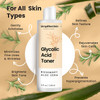 Glycolic Acid Toner 8% for Face (8 oz). Exfoliating Facial Peel for Anti-Aging & Acne. Alcohol-Free Daily Makeup Removing Toning Solution with AHA & Rosemary Extract by Simplified Skin