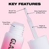 Glamnetic French Press, Press On Nails and Brush On Nail Glue | Short Round Brown French Tip Nails | Mess Free, Brush Tip Applicator | 30 Nails with Glue