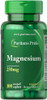 Puritans Pride Magnesium 250 Mg Caplets, 100 Count