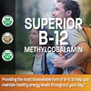 Bronson Methyl B12 5000 mcg Vitamin B12 Methylcobalamin Energy & Brain Support 60 Lozenges