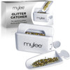 Mylee Glitter Catcher - Two-Tray Design, Apply Glitter, Dip & Acrylic Powder, Nail Dipping Powder Recycling Tool, Glitter and Dip Powders, Nail Dip Powder Tray, Vegan & Cruelty Free
