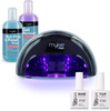 MYLEE 15 Seconds Cure Convex Curing® LED Gel Polish Nail Drying Lamp KIT, 3 Curing Cycle, Compatible With All Gel Polish, Kit incl. MYGEL Top & Base Coat, Mylee Prep + Wipe, Gel Remover (Black Lamp)
