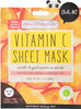 Oh K Vitamin C Sheet Mask for Dry and Dehydrated Skin, with added Hyaluronic Acid, Brightening Face Mask, Biodegradable, Vegan and Cruelty Free, 41g