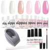 Makartt Dipping Powder Container Bundle with 6 Colors Clear Pink Dip Powder Nail Kit, French Manicure Molding with Finger Guide Easy White Pink Smile Line