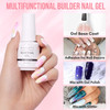 Makartt Builder Nail Gel 15 ml bundle with Makartt Top Coat 2pcs Clear Gel Nail Polish No Wipe Top Gel Long Lasting Gel Coat Soak Off Multifunctional Clear Gel Nail Polish Base Coat Nail Strengthener