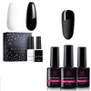 Makartt Gel Nail Polish Kit, Matte Top Coat and Base Coat, Black White Nail Polish Gel Set Soak Off Nail Gel Polish LED Required 3 in 1 Gel Coat Set No Wipe Gel Top Coat Gel Base Coat