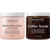 Majestic Pure Himalayan Body Scrub and Coffee Scrub Bundle  Exfoliating Salt Scrub and Cellulite Scrub Combo