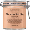 MAJESTIC PURE Moroccan Red Clay Facial Mud Mask with British Rose - Natural Skin Care Mask for Pore Cleansing and Dull & Sensitive Skin - Fights Acne and Blackheads - 10 oz