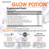 Genius Glow Potion, Anti-Aging Supplement, Acai Berry Powder - Beauty Supplements for Glowing Skin with Genius Mushrooms - All-in-One Wrinkle, Fine Line, Dark Spot Remover & Boosts Skin Repair