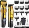 Hatteker Professional Hair Clippers and T-Blade Trimmer Kit for Men Cordless Beard Barber Clipper Hair Cutting Kit Haircut Grooming Kit IPX7 Waterproof (Gold)