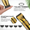 Hatteker Professional Hair Clippers and T-Blade Trimmer Kit for Men Cordless Beard Barber Clipper Hair Cutting Kit Haircut Grooming Kit IPX7 Waterproof (Gold)