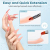 Modelones Slip Solution, Dual-Ended Nail Brush for Poly Nail Gel Quick Building with 10PCS Nail Tips Clip