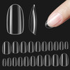 Beetles Gel Nail Tips, 500Pcs Short Oval Pre-shaped Clear Full Cover False Short Press on Nail Tips for Gel Art Polish, Soak Off Easy Nail Extensions Acrylic Nails